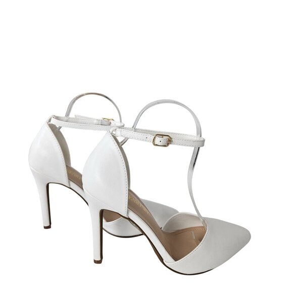 Dream Pairs Womens White Pointed Toe Ankle Strap Stiletto Heels Size 8 Wedding - Picture 3 of 12